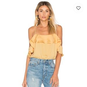 L’Academie Off the Shoulder Bodysuit in Lemon!